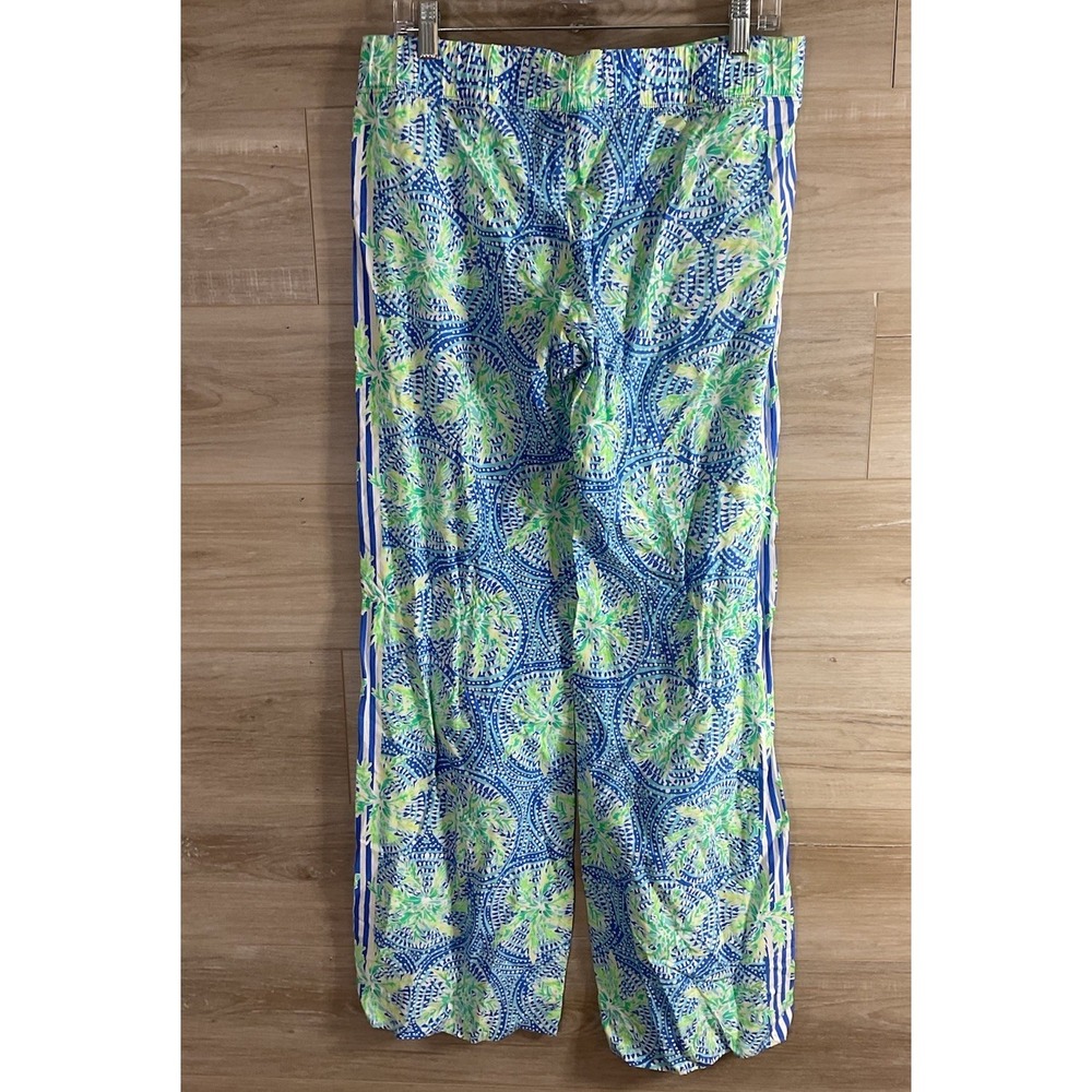 LILLY PULITZER Bal Harbour Palazzo Pant Bennet Blue Women's M Artsy Vacation - Picture 3 of 10